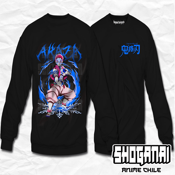 KNY08 Akaza - Kimetsu No Yaiba / Crewneck - Poleron Polo 1
