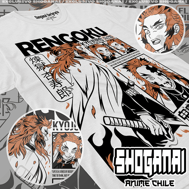 KNY11 Kyojuro Rengoku - Kimetsu No Yaiba / Polera manga corta 1