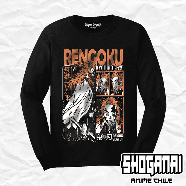KNY11 Kyojuro Rengoku - Kimetsu No Yaiba / Polera manga larga 1