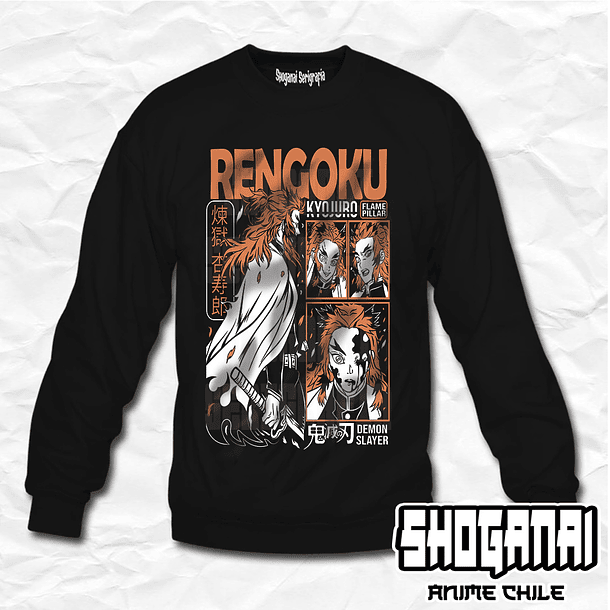 KNY11 Kyojuro Rengoku - Kimetsu No Yaiba / Crewneck - Poleron Polo 1