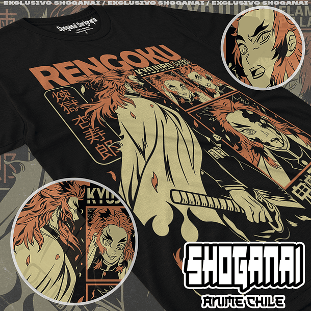 KNY11 OP2 Kyojuro Rengoku - Kimetsu No Yaiba / Polera manga corta 1