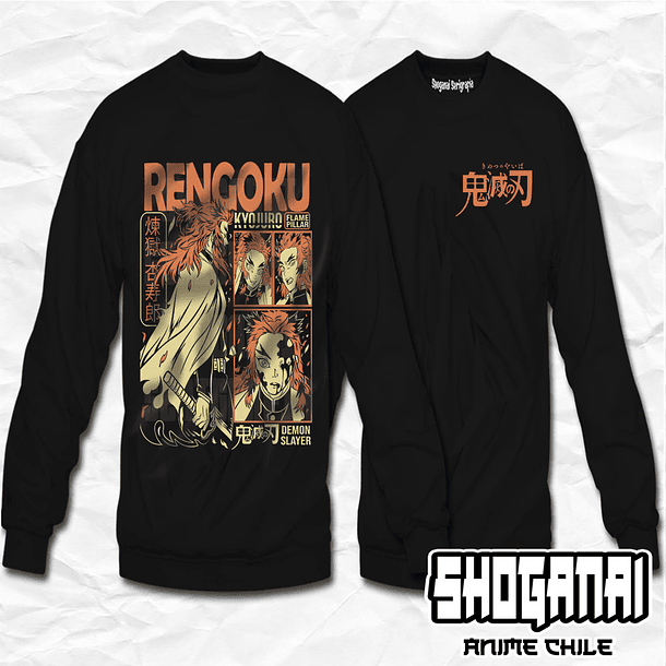 KNY11 OP2 Kyojuro Rengoku - Kimetsu No Yaiba / Crewneck - Poleron Polo 1
