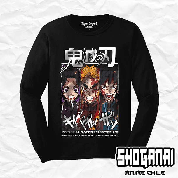 KNY18 Shinobu, Rengoku y Tomioka - Kimetsu No Yaiba / Polera manga larga 1