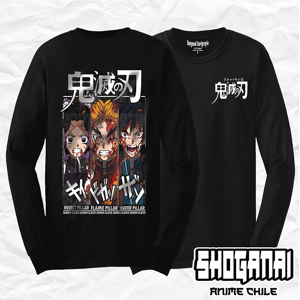 KNY18 Shinobu, Rengoku y Tomioka - Kimetsu No Yaiba / Polera manga larga 1