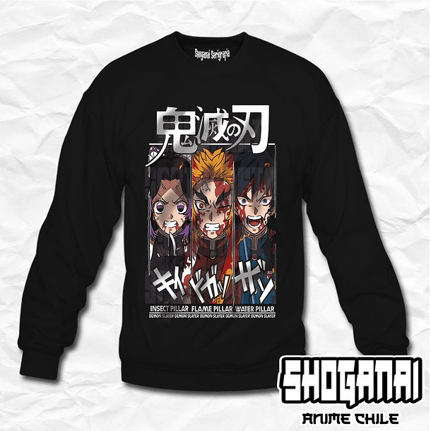 KNY18 Shinobu, Rengoku y Tomioka - Kimetsu No Yaiba / Crewneck - Poleron Polo 1