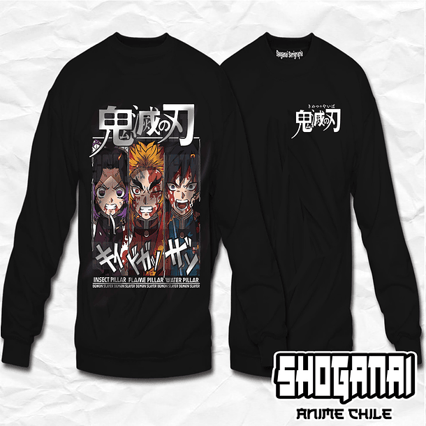 KNY18 Shinobu, Rengoku y Tomioka - Kimetsu No Yaiba / Crewneck - Poleron Polo 1