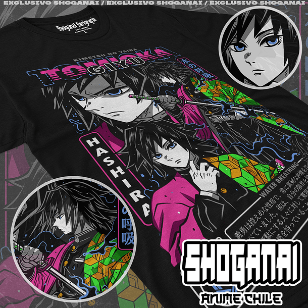 KNY21 Giyu Tomioka - Kimetsu No Yaiba / Polera manga corta 1