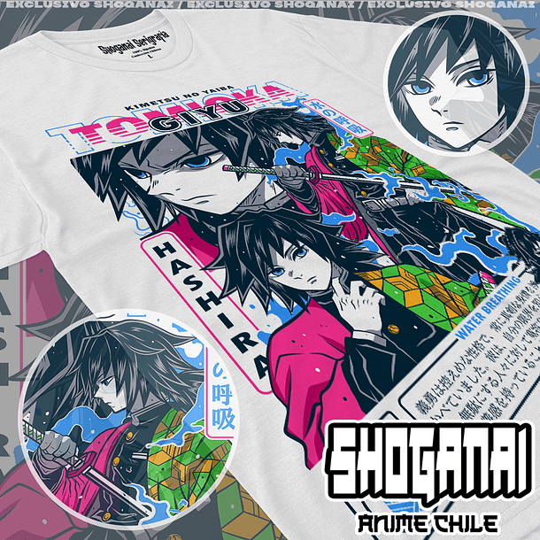 KNY21 Giyu Tomioka - Kimetsu No Yaiba / Polera manga corta 1