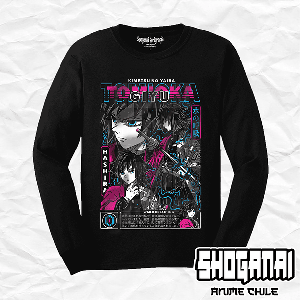 KNY21 OP2 Giyu Tomioka - Kimetsu No Yaiba / Polera manga larga 1