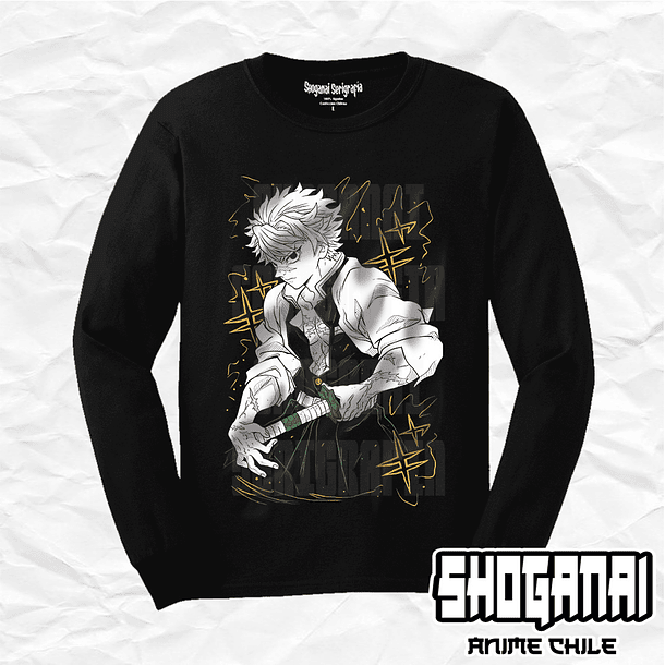 KNY22 Sanemi Shinazugawa - Kimetsu No Yaiba / Polera manga larga 1