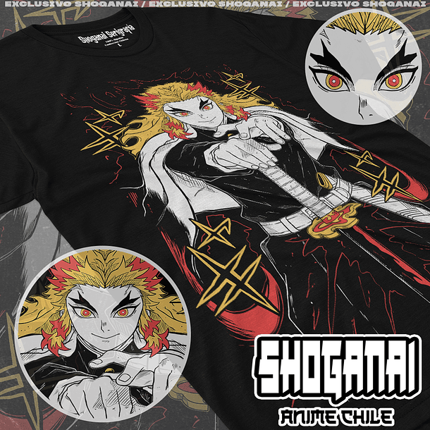 KNY26 Kyojuro Rengoku - Kimetsu No Yaiba / Polera manga corta 1