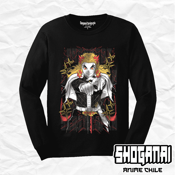 KNY26 Kyojuro Rengoku - Kimetsu No Yaiba / Polera manga larga 1