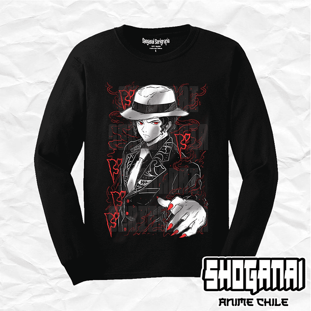 KNY27 Muzan Kibutsuji - Kimetsu No Yaiba / Polera manga larga 1