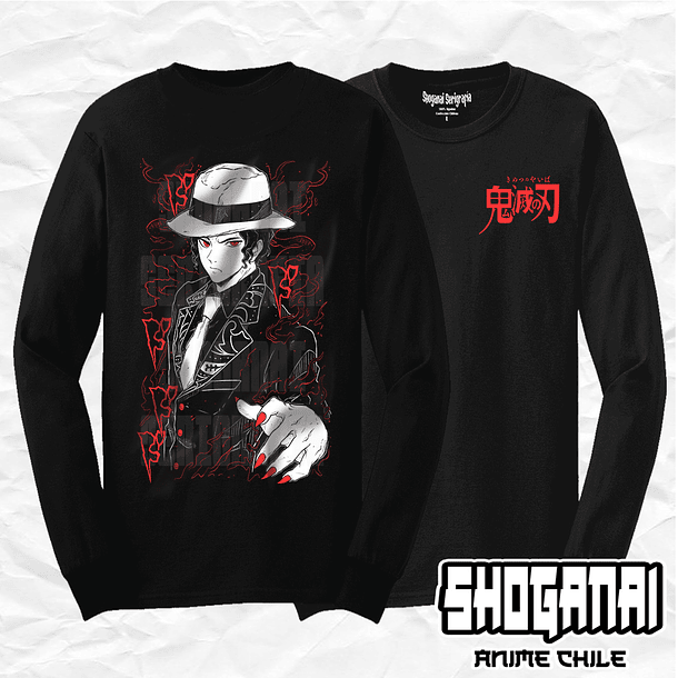 KNY27 Muzan Kibutsuji - Kimetsu No Yaiba / Polera manga larga 1