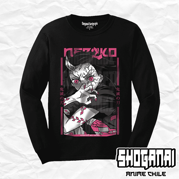 KNY32 Nezuko Kamado - Kimetsu No Yaiba / Polera manga larga 1