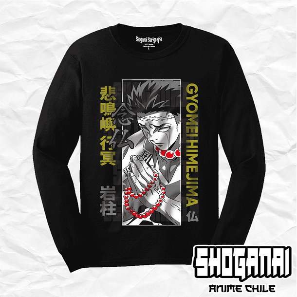 KNY35 Gyomei Himejima - Kimetsu No Yaiba / Polera manga larga 1