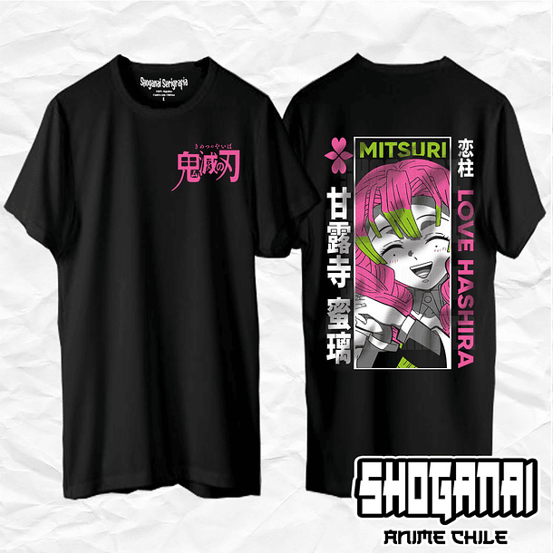 KNY37 Mitsuri Kanroji - Kimetsu No Yaiba / Polera manga corta 1