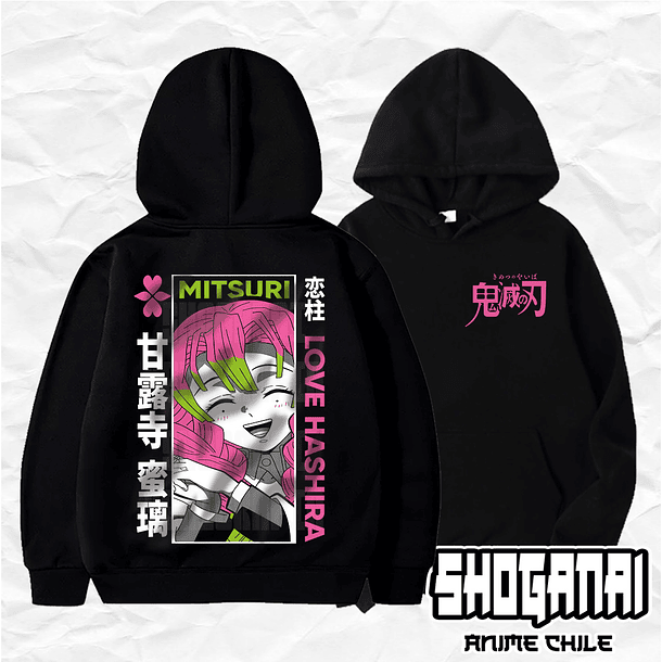 KNY37 Mitsuri Kanroji - Kimetsu No Yaiba / Hoddie - Poleron Canguro 1