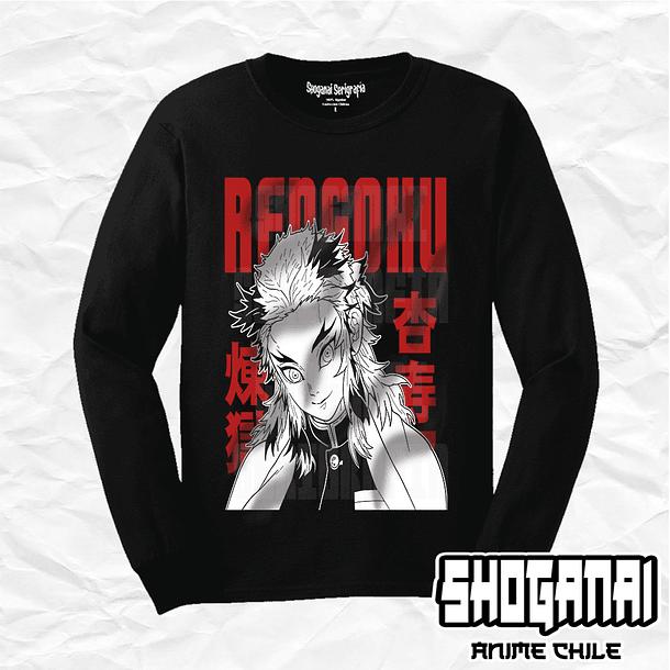 KNY39 Kyojuro Rengoku - Kimetsu No Yaiba / Polera manga larga 1