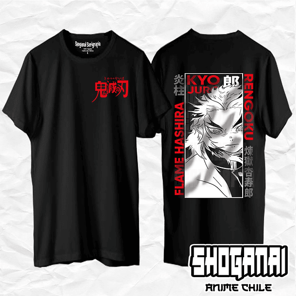 KNY40 Kyojuro Rengoku - Kimetsu No Yaiba / Polera manga corta 1