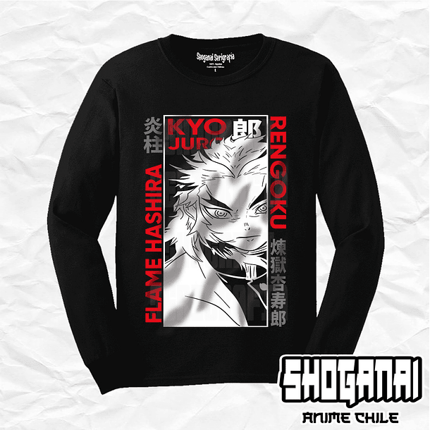 KNY40 Kyojuro Rengoku - Kimetsu No Yaiba / Polera manga larga 1