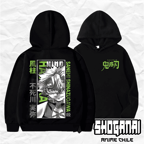 KNY41 Sanemi Shinazugawa - Kimetsu No Yaiba / Hoddie - Poleron Canguro 1