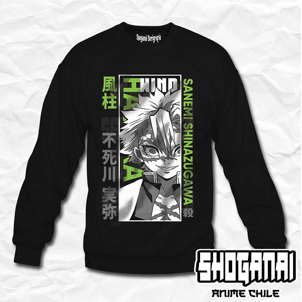 KNY41 Sanemi Shinazugawa - Kimetsu No Yaiba / Crewneck - Poleron Polo 1