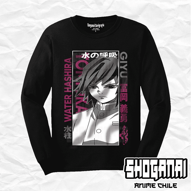 KNY43 Giyu Tomioka - Kimetsu No Yaiba / Polera manga larga 1