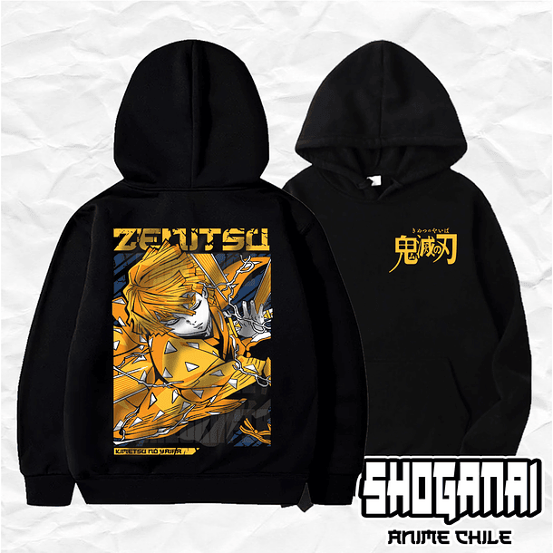 KNY46 Zenitsu Agatsuma - Kimetsu No Yaiba / Hoddie - Poleron Canguro 1