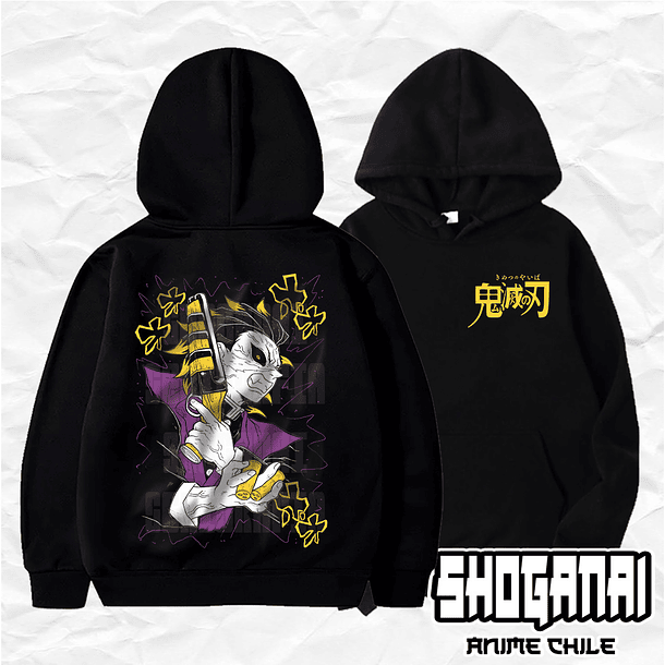 KNY56 Genya Shinazugawa - Kimetsu No Yaiba / Hoddie - Poleron Canguro 1