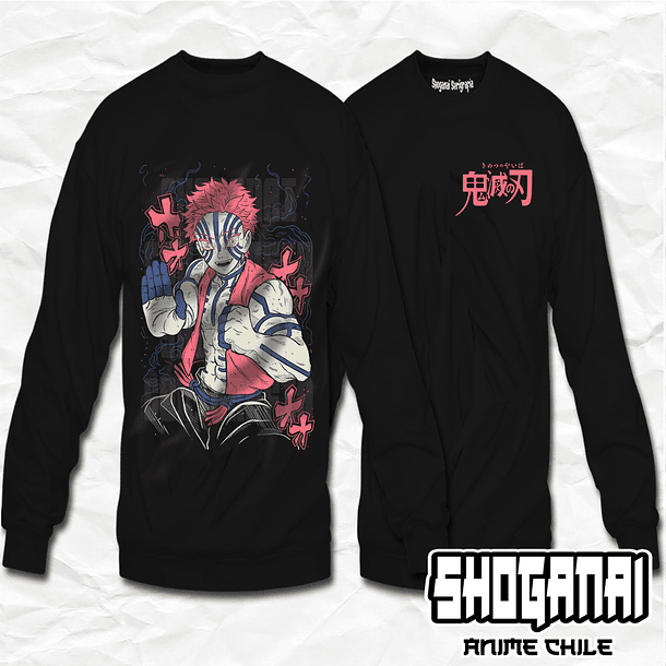 KNY57 Akaza - Kimetsu No Yaiba / Crewneck - Poleron Polo 1