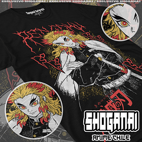 KNY65 Kyojuro Rengoku - Kimetsu No Yaiba / Polera manga corta