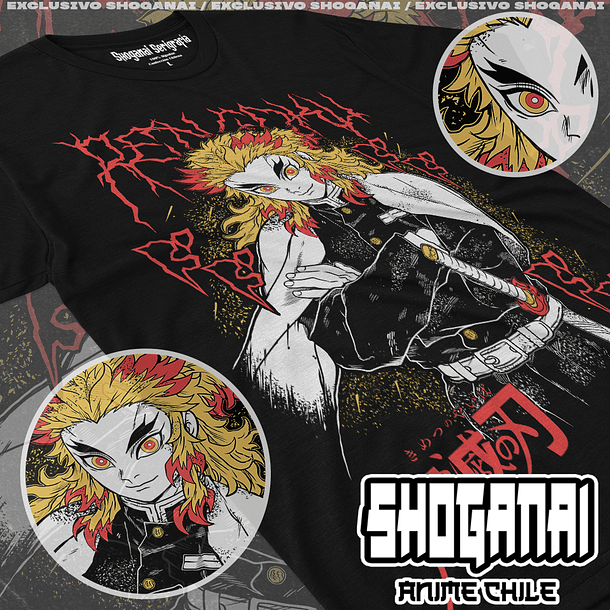 KNY65 Kyojuro Rengoku - Kimetsu No Yaiba / Polera manga corta 1