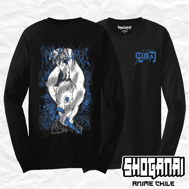 KNY66 Inosuke Hashibira - Kimetsu No Yaiba / Polera manga larga 1
