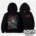 KNY67 Tanjiro Kamado - Kimetsu No Yaiba / Hoddie - Poleron Canguro 1