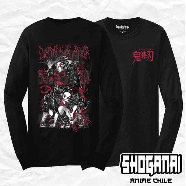 KNY68 Nezuko y Tanjiro - Kimetsu No Yaiba / Polera manga larga 1