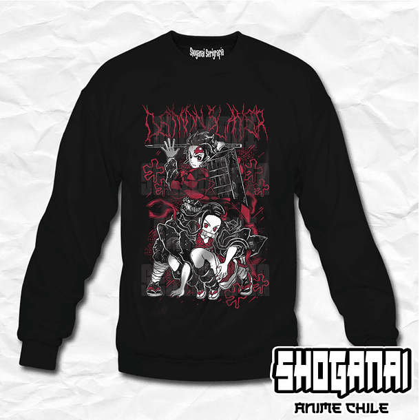 KNY68 Nezuko y Tanjiro - Kimetsu No Yaiba / Crewneck - Poleron Polo 1