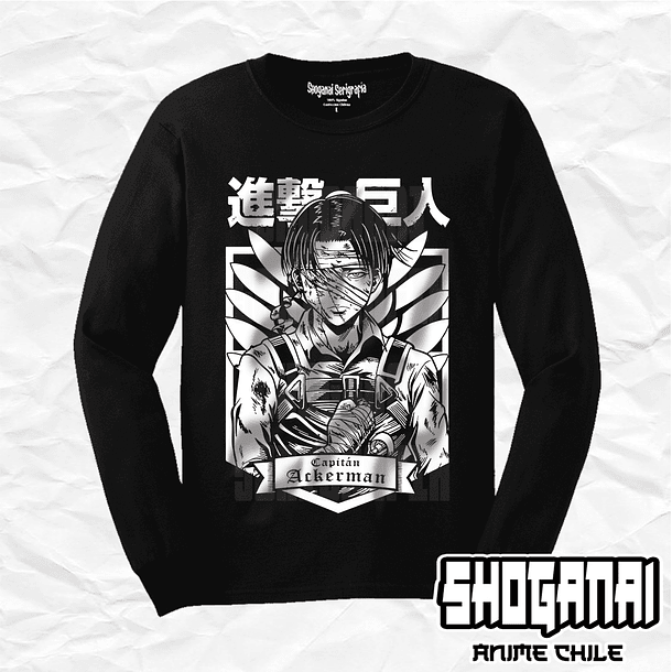 SNK02 Levi Ackerman - Shingeki No Kyojin / Polera manga larga 1
