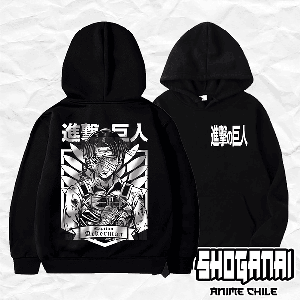 SNK02 Levi Ackerman - Shingeki No Kyojin / Hoddie - Poleron Canguro 1