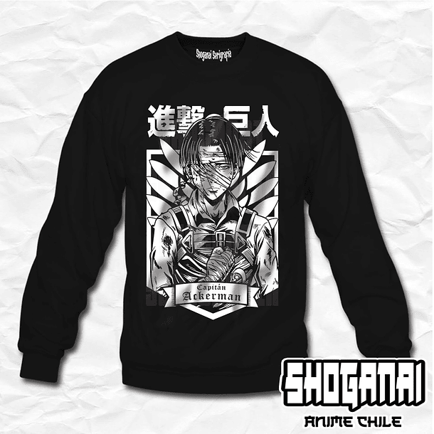 SNK02 Levi Ackerman - Shingeki No Kyojin / Crewneck - Poleron Polo 1