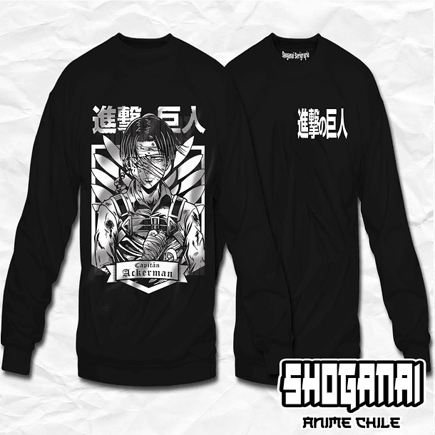 SNK02 Levi Ackerman - Shingeki No Kyojin / Crewneck - Poleron Polo 1