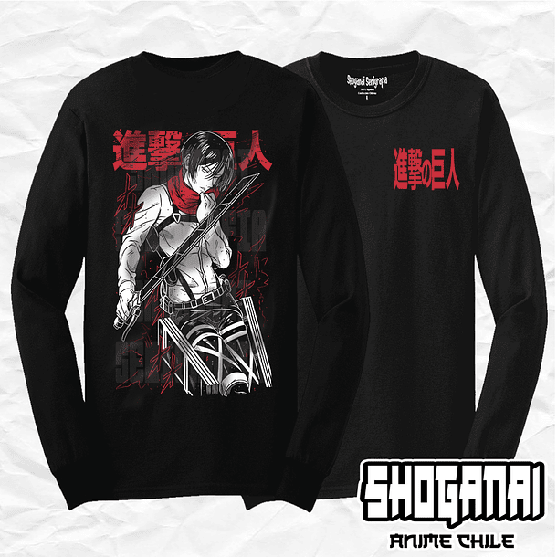 SNK03 Mikasa Ackerman - Shingeki No Kyojin / Polera manga larga 1