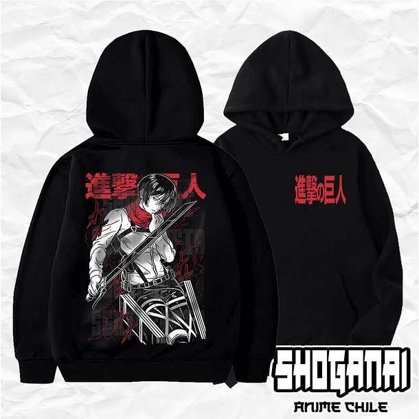 SNK03 Mikasa Ackerman - Shingeki No Kyojin / Hoddie - Poleron Canguro 1