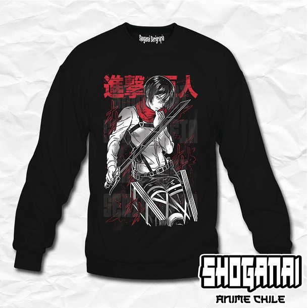 SNK03 Mikasa Ackerman - Shingeki No Kyojin / Crewneck - Poleron Polo 1