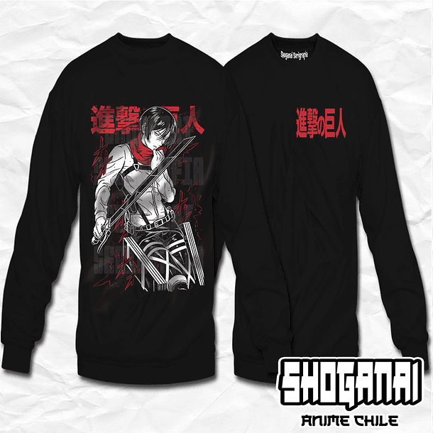 SNK03 Mikasa Ackerman - Shingeki No Kyojin / Crewneck - Poleron Polo 1