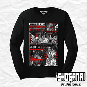 SNK07 Eren, Mikasa y Levi - Shingeki No Kyojin / Polera manga larga