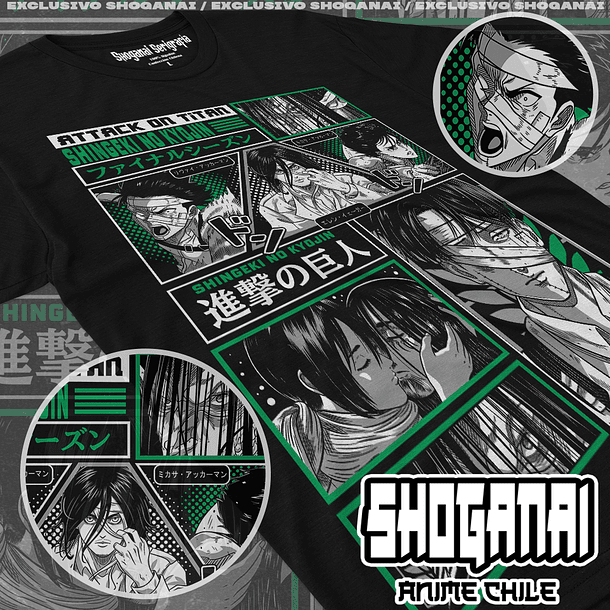 SNK07 OP2 Eren, Mikasa y Levi - Shingeki No Kyojin / Polera manga corta 1