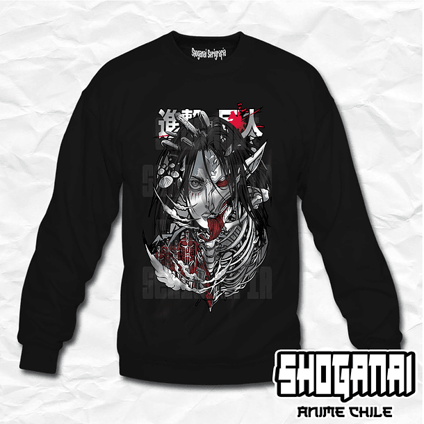 SNK08 Eren - Shingeki No Kyojin / Crewneck - Poleron Polo 1