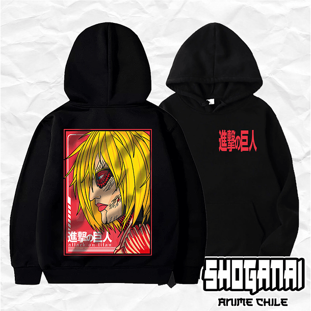 SNK10 Annie Leonhart / Titán Hembra - Shingeki No Kyojin / Hoddie - Poleron Canguro 1