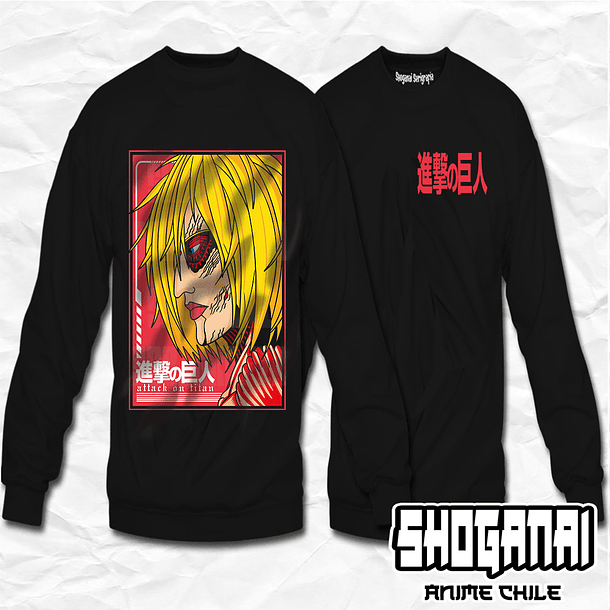 SNK10 Annie Leonhart / Titán Hembra - Shingeki No Kyojin / Crewneck - Poleron Polo 1